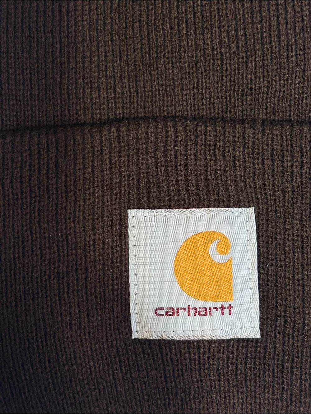 Carhartt Dark Chocolate Brown Knit Beanie Cap Hat Warm Cozy Cabincore Like New